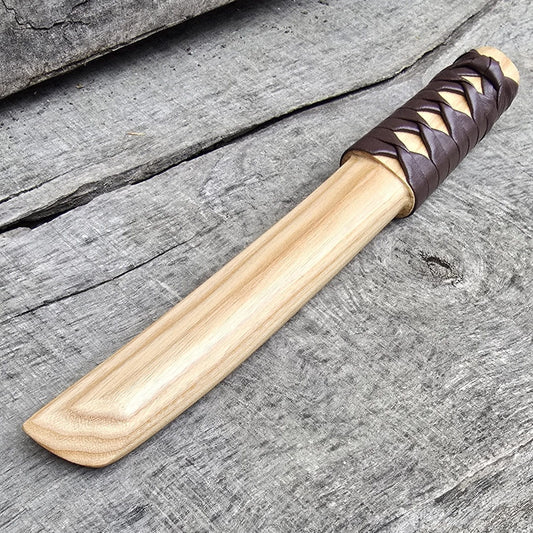 Wooden tanto Japanese style with tsukamaki - European Ash