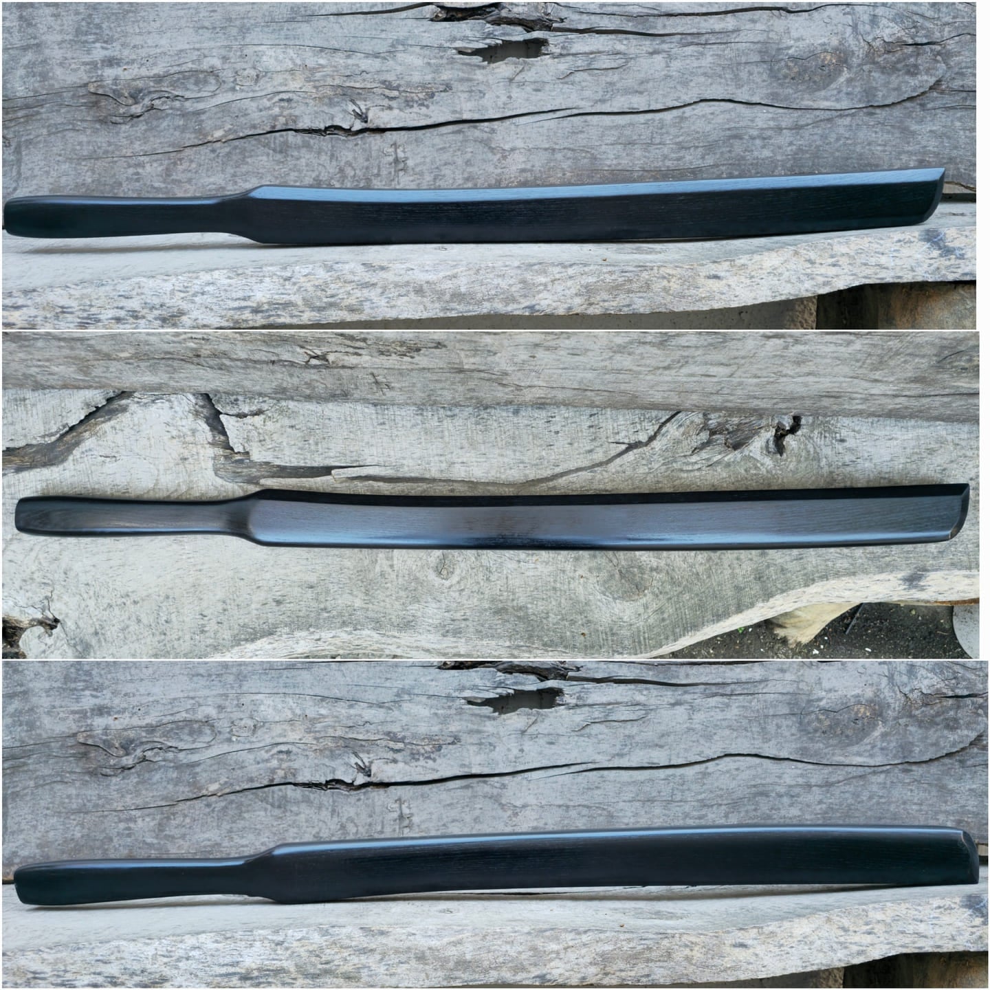 Heavy wooden suburito bokken for strength and technique training in kendo and aikido. Made from solid hardwood with a smooth, balanced design