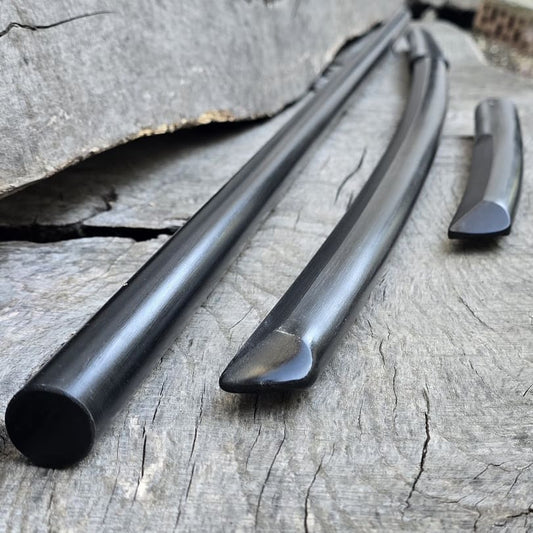 A set of wooden weapons for aikido - Bokken Daito 102 cm (40.1"), jo 128 cm (50.4"), tanto - European Hornbeam