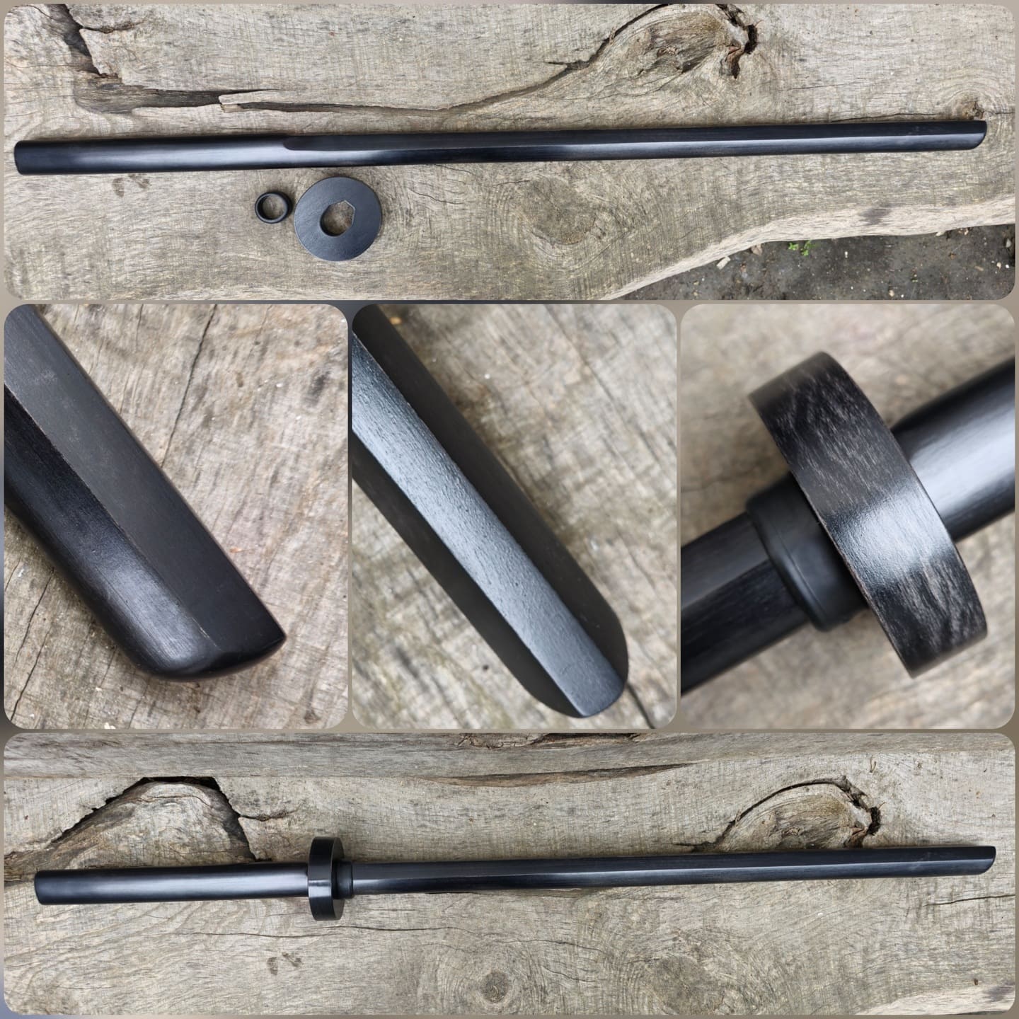 Handcrafted Kashima Shin Ryu wooden bokken for kendo, kenjutsu, and aikido practice.