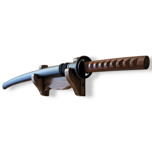 Durable wooden sword holder for samurai swords, katanas, and decorative blades