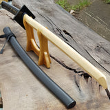 Ninjato Sword Wooden Bokken 103 cm (40.5") with tsuba, saya and tsukamaki - European Hornbeam