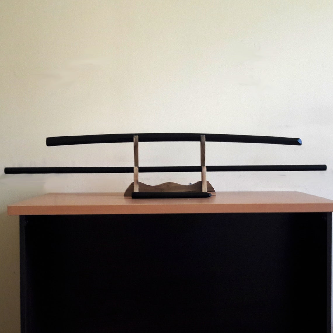 A set of wooden weapons for aikido - Bokken Bokuto 102 cm (40.1"), jo 128 cm (50.4"), tanto - Robinia Wood