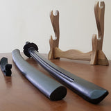 Wooden daito bokken with groove, tsuba, plastic saya and tsukamaki - Japanese sword 102 cm (40.1") for Aikido and Kendo - Robinia Wood
