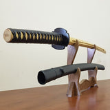 Wooden daito bokken with groove, tsuba, plastic saya and tsukamaki - Japanese sword 102 cm (40.1") for Aikido and Kendo - Robinia Wood