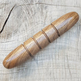 Wooden massage training stick yawara with oval ends - Walnut