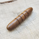 Wooden massage training stick yawara with oval ends - Walnut