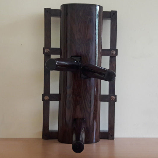 Compact Wing Chun Wooden Dummy (Muk Yan Jong) without a leg – Wall Mounted – European Ash