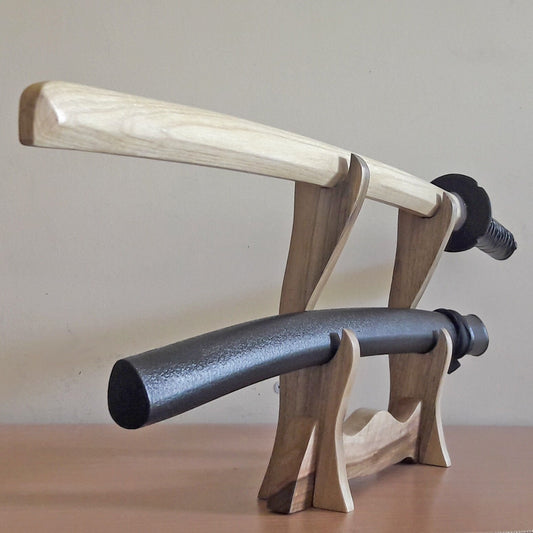 Wooden bokken Daito 102 cm (40.1") with tsuba, plastic saya and tsukamaki - for Aikido and Iaido - European Ash