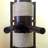 Сompact Wing Chun Wooden dummy with rope and without a leg - Muk yan jong (Ash Brown)