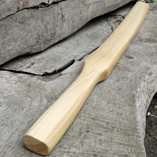 Heavy wooden suburito bokken for strength and technique training in kendo and aikido. Made from solid hardwood with a smooth, balanced design.