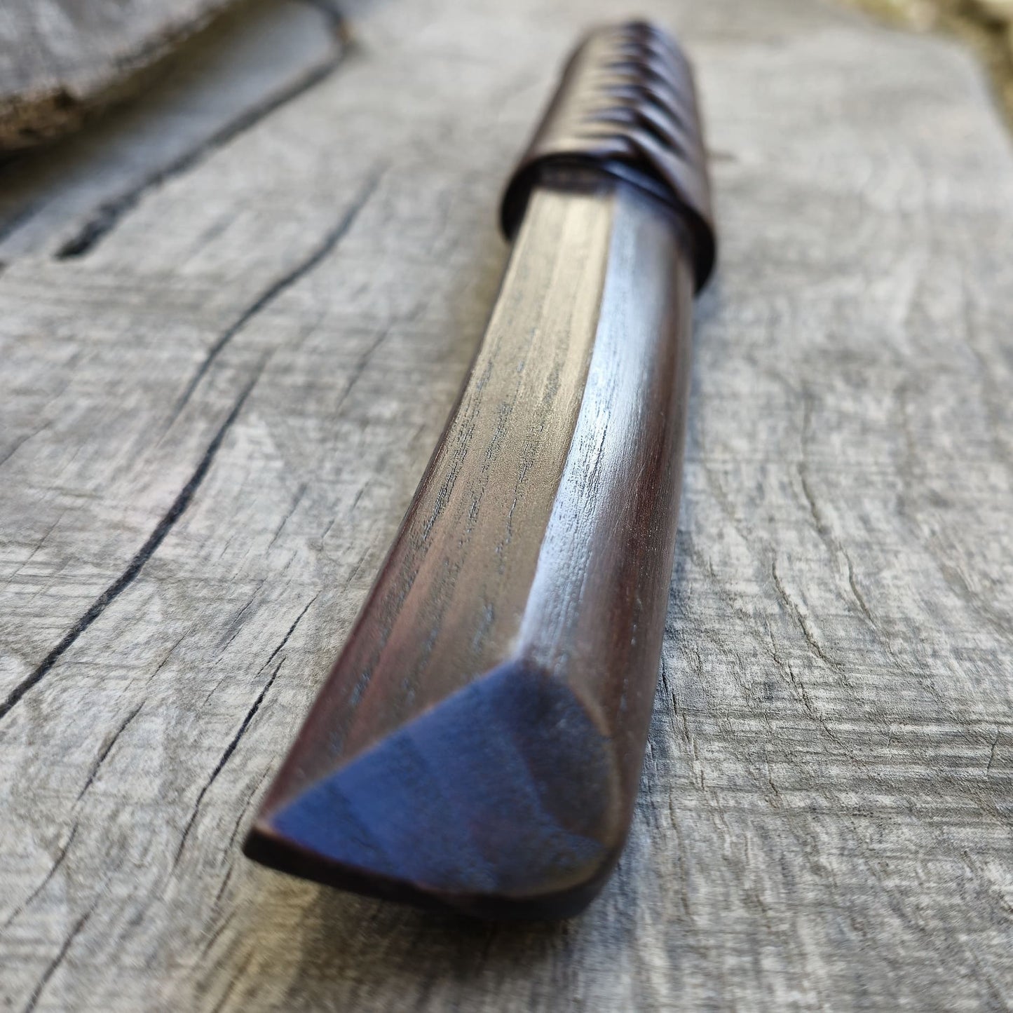 Wooden tanto Japanese style with tsukamaki - European Ash