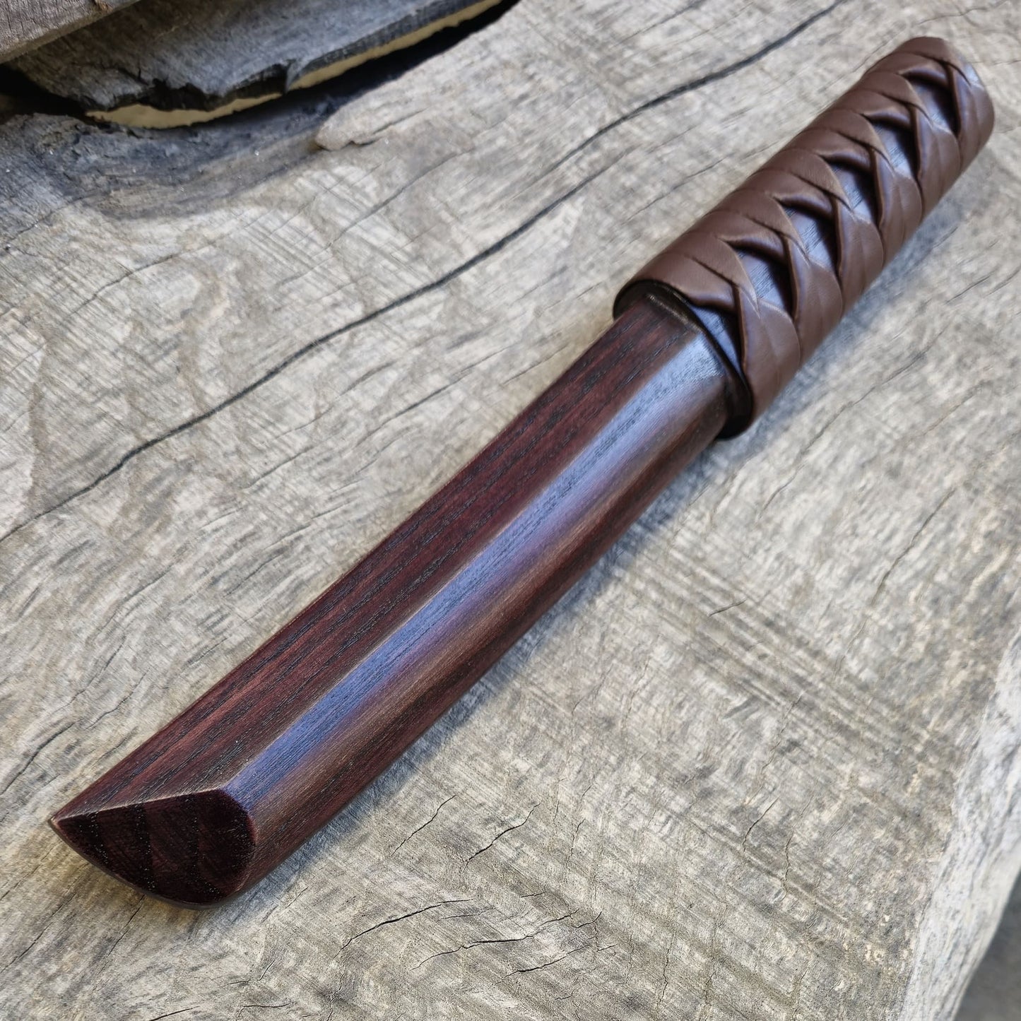 Wooden tanto Japanese style with tsukamaki - European Ash