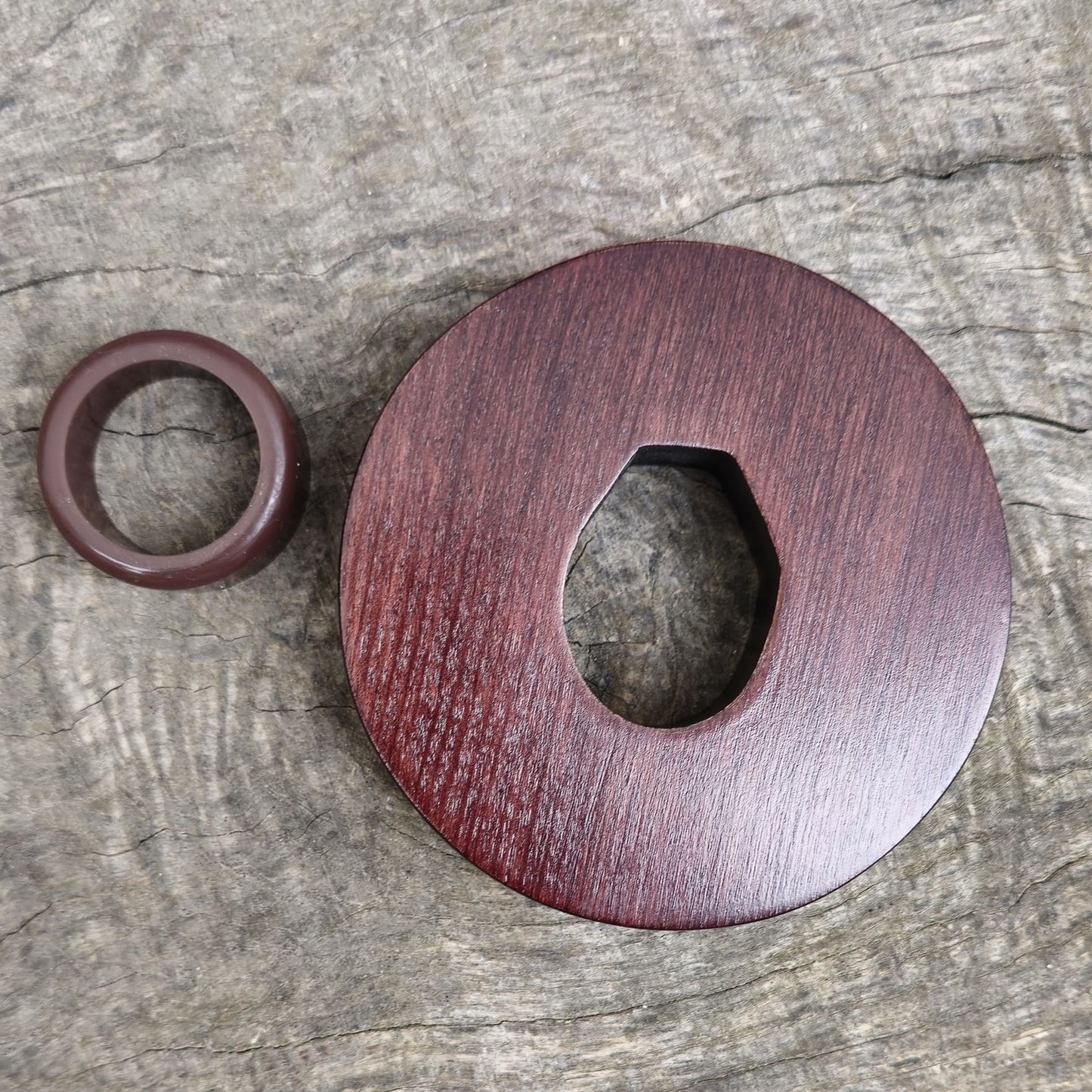 Wooden garda for practice sword and bokken, hands protector