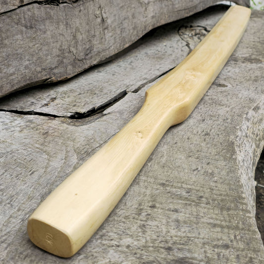 Heavy wooden suburito bokken for strength and technique training in kendo and aikido. Made from solid hardwood with a smooth, balanced design