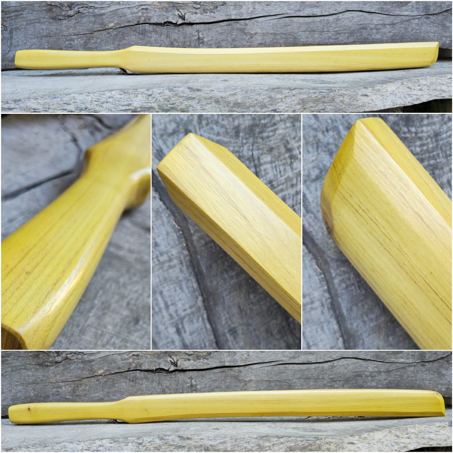 Heavy wooden suburito bokken for strength and technique training in kendo and aikido. Made from solid hardwood with a smooth, balanced design