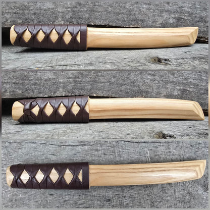 Wooden tanto Japanese style with tsukamaki - European Ash