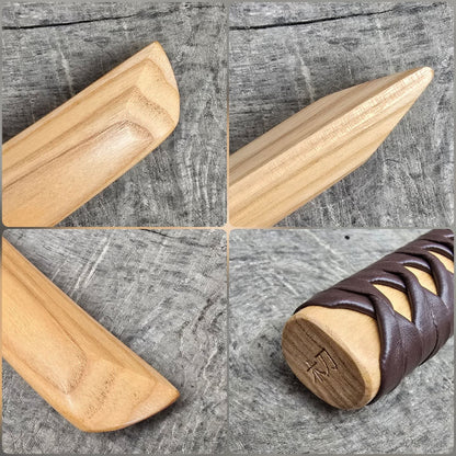 Wooden tanto Japanese style with tsukamaki - European Ash