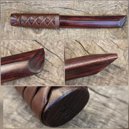 Wooden tanto Japanese style with tsukamaki - European Ash