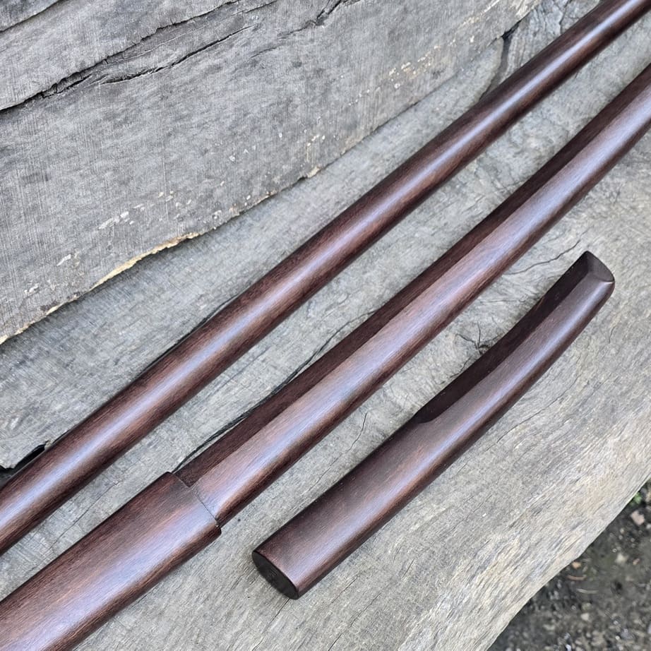 A set of wooden weapons for aikido and other martial arts. 