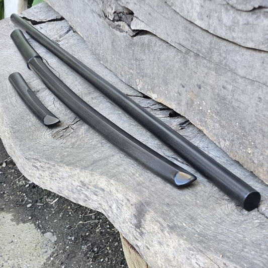 A set of wooden weapons for aikido - Bokken Daito 102 cm (40.1"), jo 128 cm (50.4"), tanto - European Hornbeam