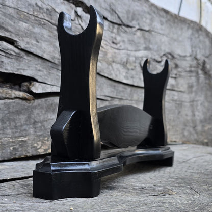 Wooden solid black stand for sword or katana 