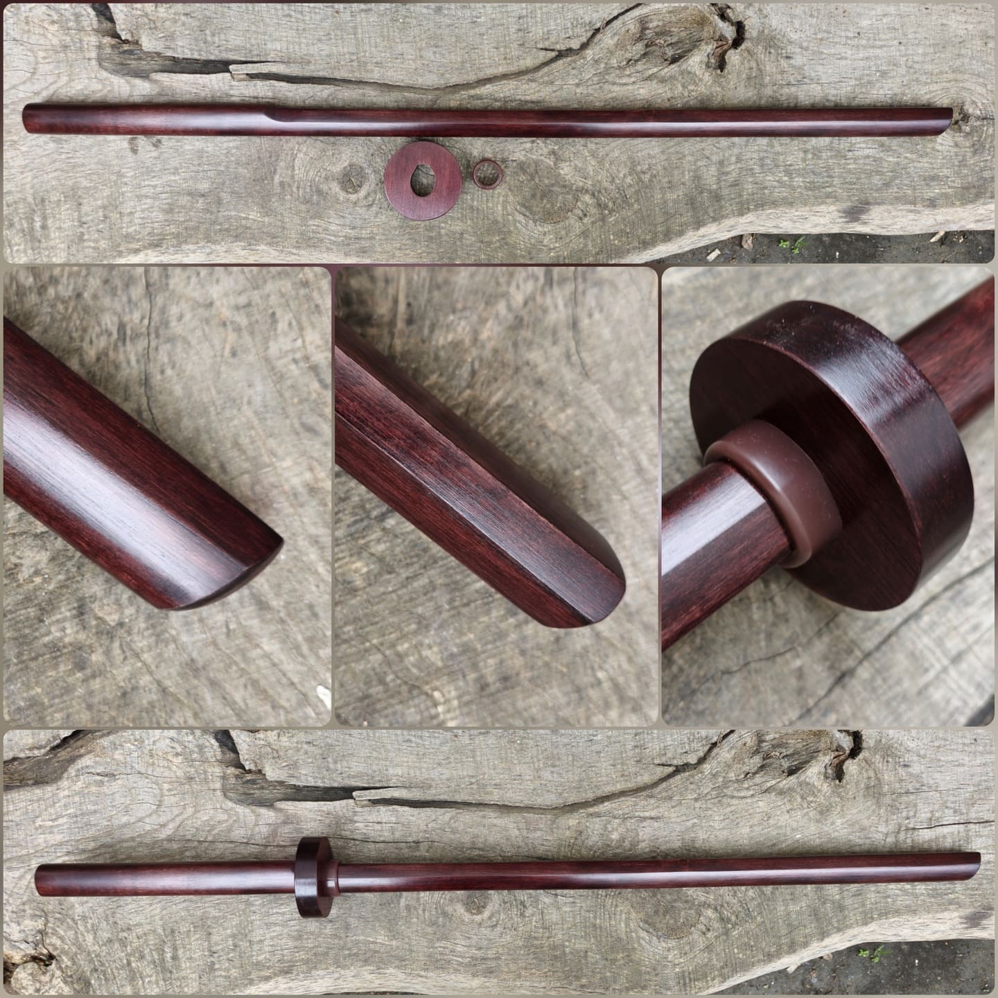 Kashima Shin Ryu style bokken made of solid oak wood for traditional sword training.
