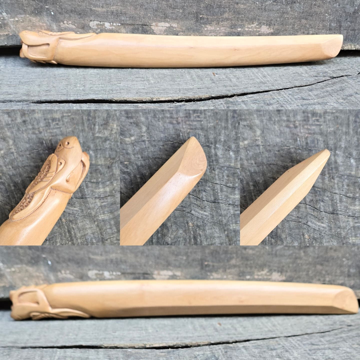 Wooden knife tanto Deluxe Dragon - Dogwood