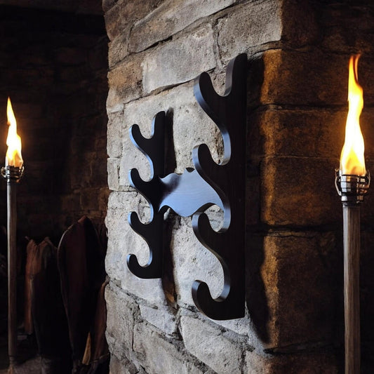 Wooden Wall stand for Swords, Ax, Rifle - Natural Wood Ash - 4 Layers