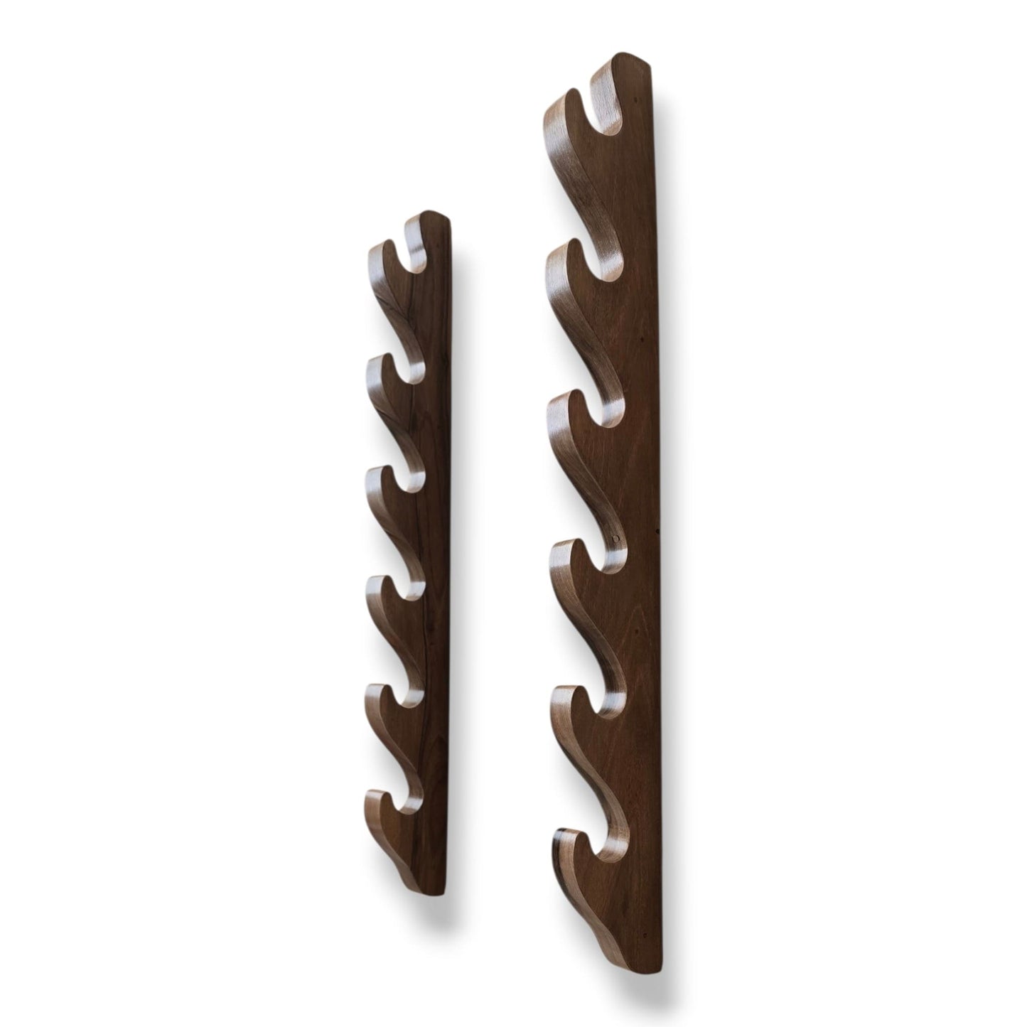 Wooden Wall Mounted Sword Katana Bokken Holder - 6 layers - Walnut
