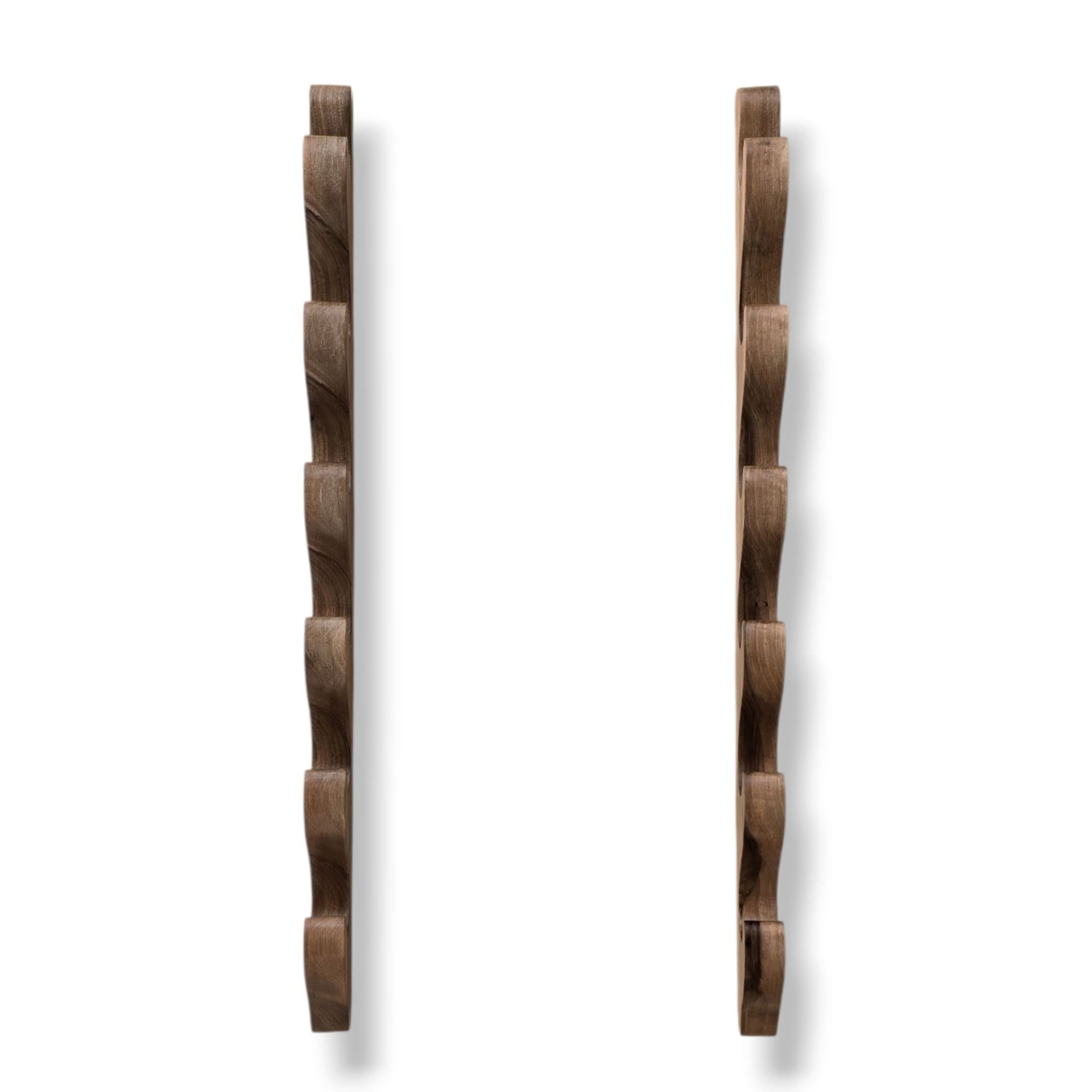 Wooden Wall Mounted Sword Katana Bokken Holder - 6 layers - Walnut