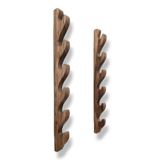 Wooden Wall Mounted Sword Katana Bokken Holder - 6 layers - Walnut