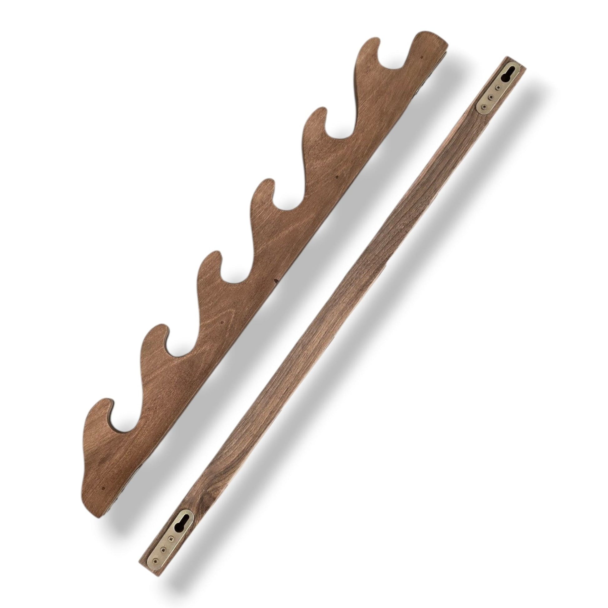 Wooden Wall Mounted Sword Katana Bokken Holder - 6 layers - Walnut