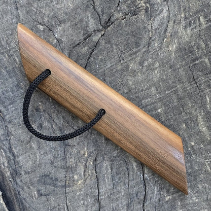 Wooden massage training stick yawara with sharp ends - Walnut