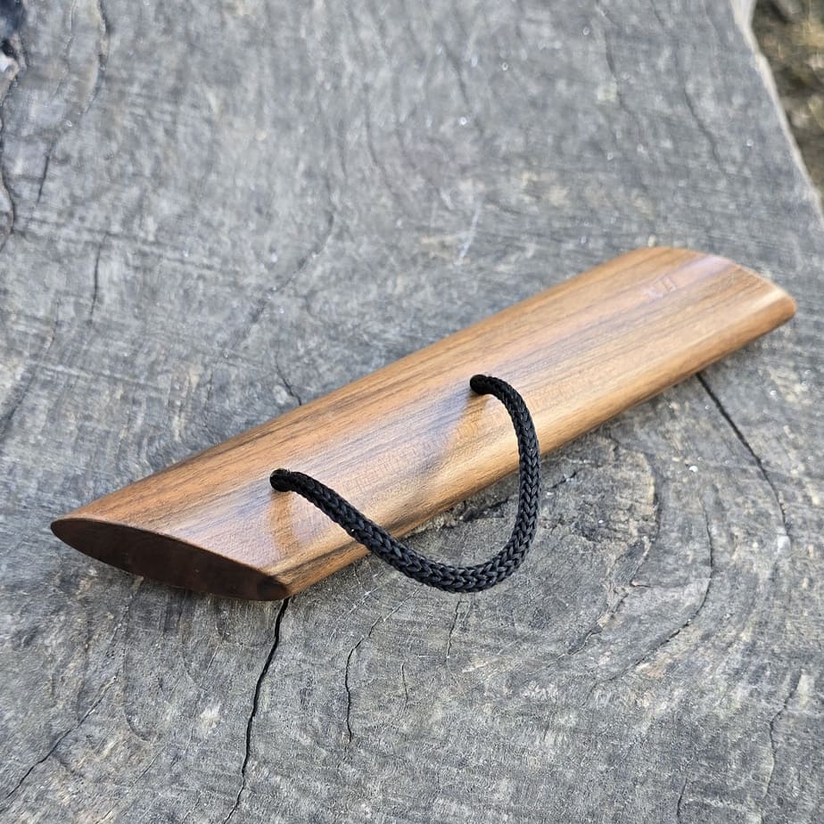 Wooden massage training stick yawara with sharp ends - Walnut