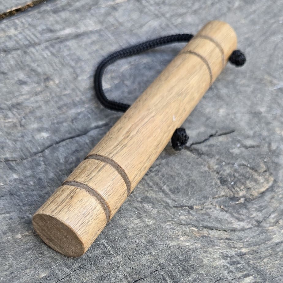 Wooden massage training stick yawara with blunt ends - Walnut