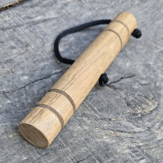 Wooden massage training stick yawara with blunt ends - Walnut