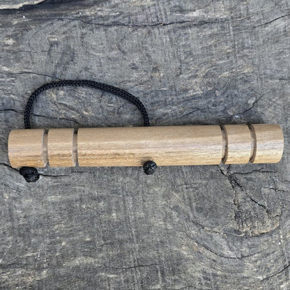 Wooden massage training stick yawara with blunt ends - Walnut