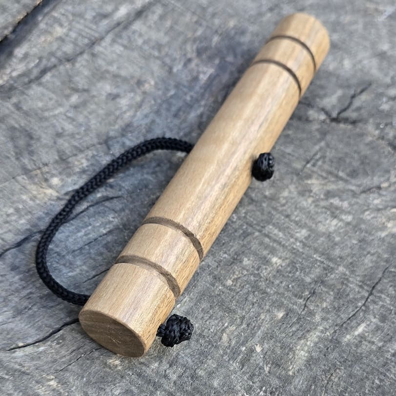 Wooden massage training stick yawara with blunt ends - Walnut