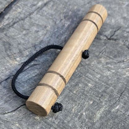 Wooden massage training stick yawara with blunt ends - Walnut