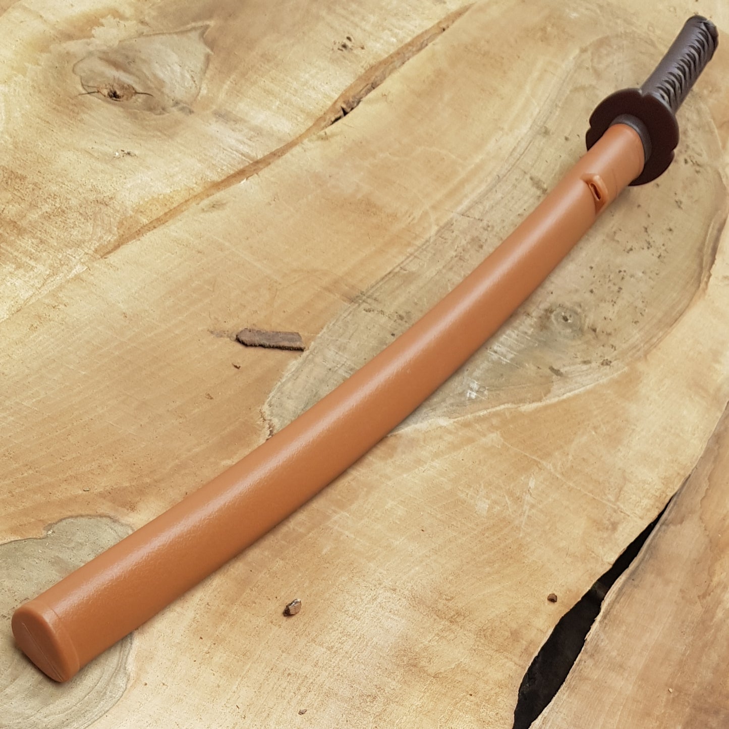 Wooden bokken daito with brown plastic tsuba, plastic saya and tsukamaki - Japanese sword 102 cm (40.1") for Aikido and Iaido - Hornbeam