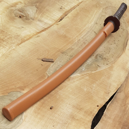 Wooden bokken daito with brown plastic tsuba, plastic saya and tsukamaki - Japanese sword 102 cm (40.1") for Aikido and Iaido - Hornbeam