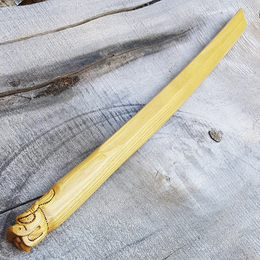 Wakizashi Deluxe Dragon - японський маленький дерев'яний меч 68 см (27") - Robinia