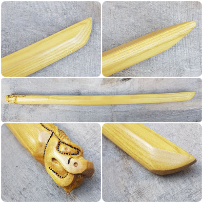 Wakizashi Deluxe Dragon- Japanese Small Wooden Sword 68 cm (27") - Robinia
