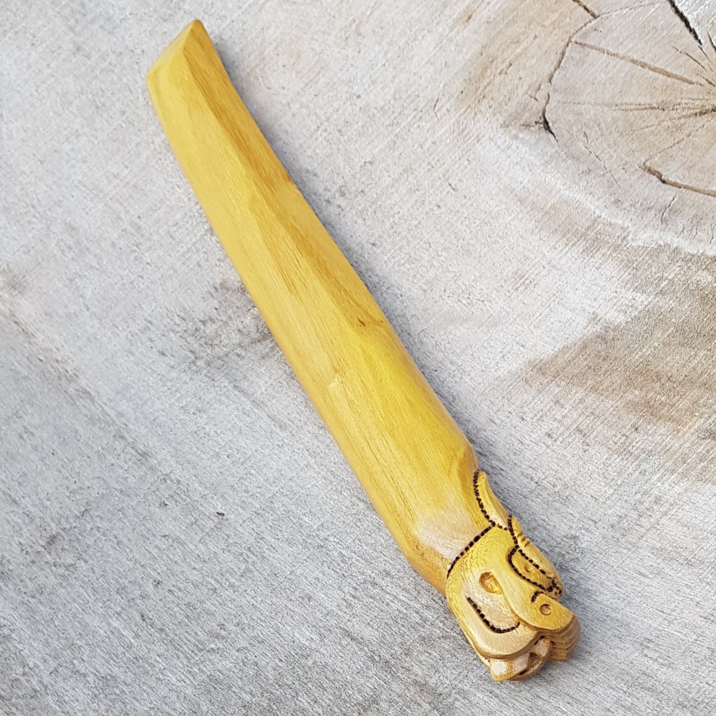 Wooden knife tanto Deluxe Dragon - Robinia Wood