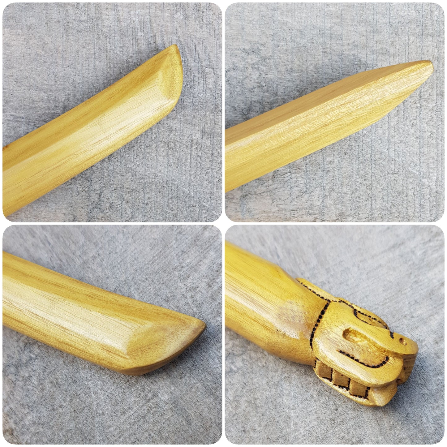 Wooden knife tanto Deluxe Dragon - Robinia Wood