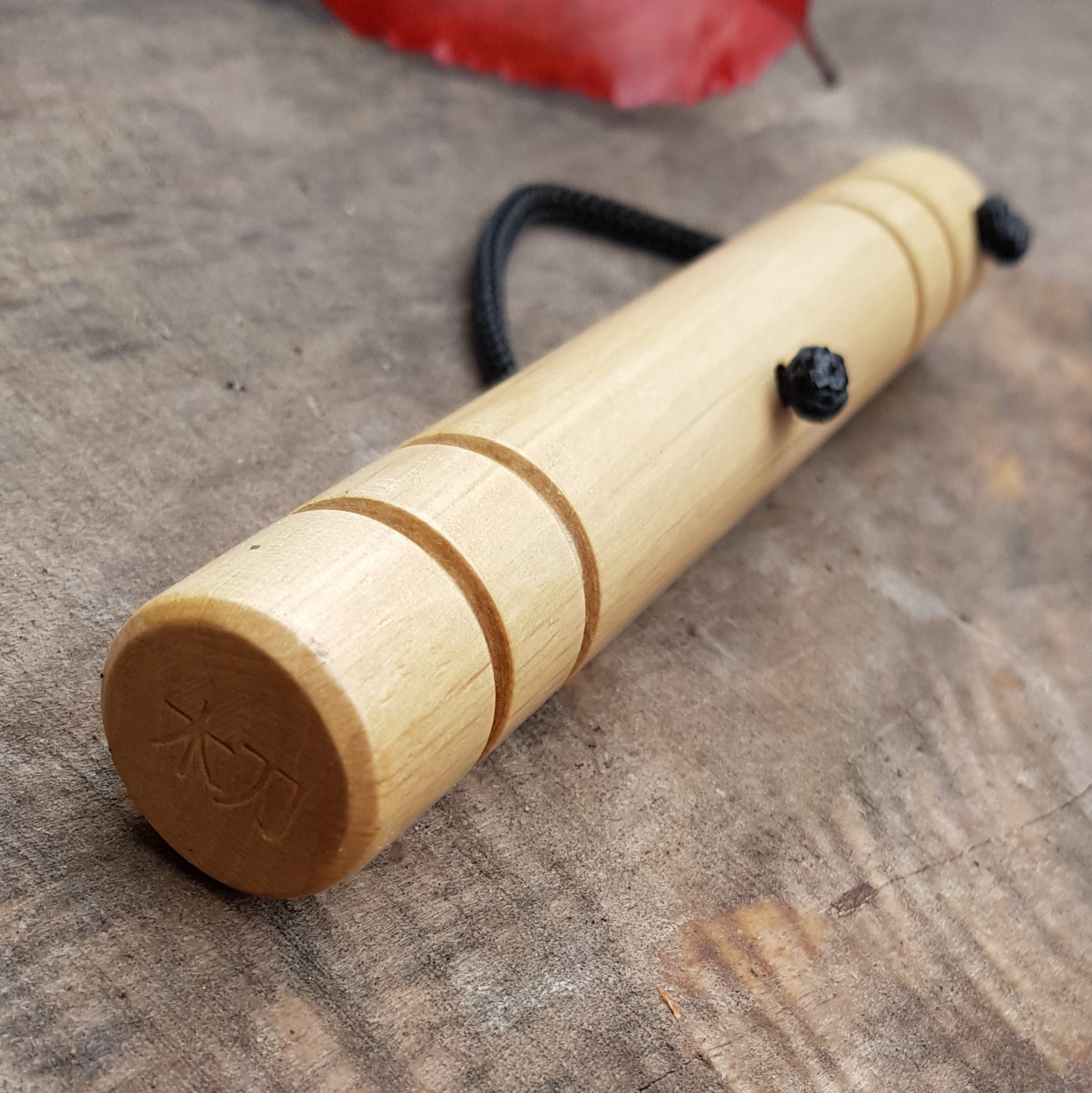 Wooden massage training stick yawara with blunt ends - European