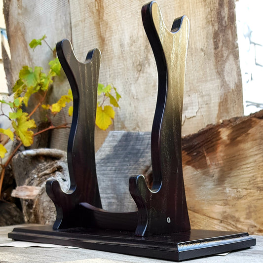 Wooden stand on the platform for weapons for 2 units - European Ash