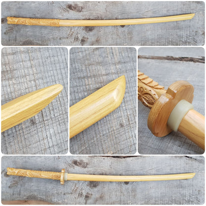 Дерев'яний Bokken Daito Deluxe Dragon 102 (40.1") см з цуба- Айкідо, Кендзюцу - Robinia Wood