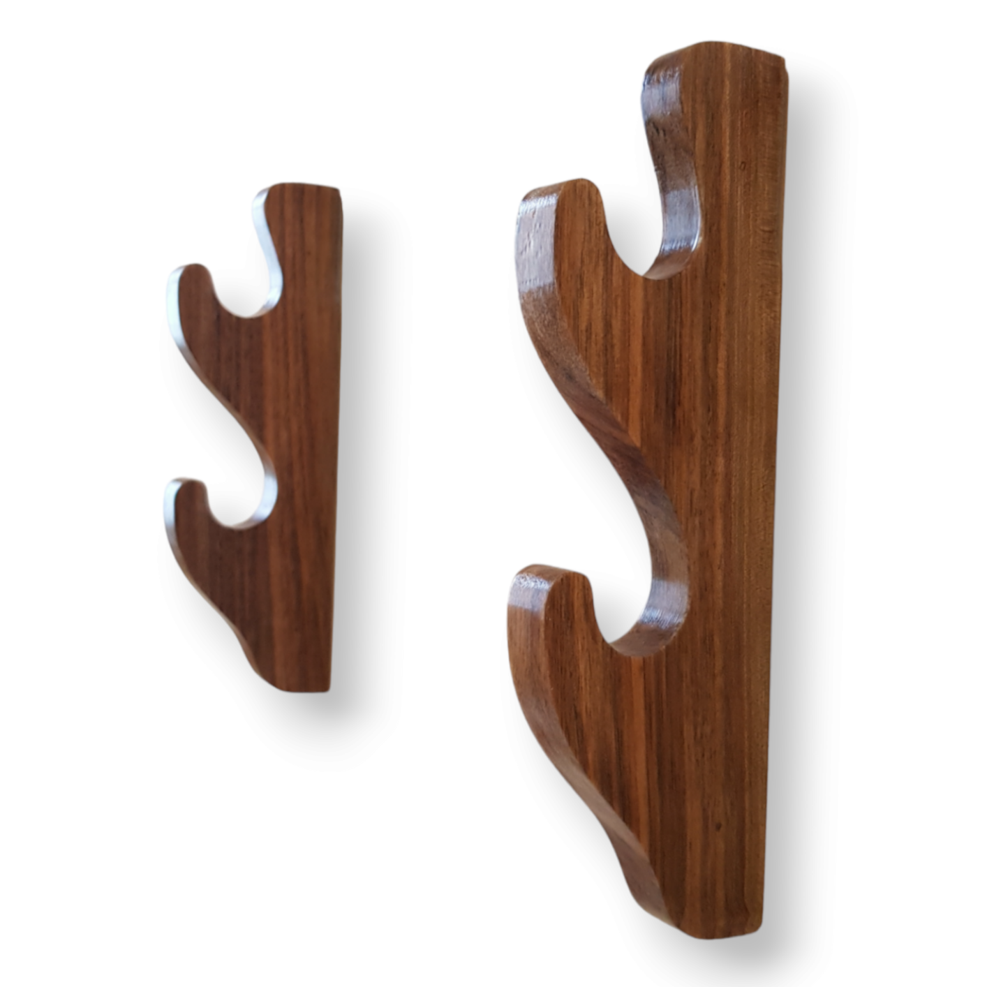 Wooden Wall Mounted Sword Katana Bokken Holder - 2 layers - Walnut